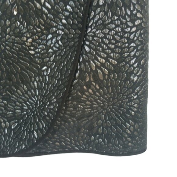 LOFT Skirt Metallic Silver Petal Circular Print Sz 12 - EUC! - Picture 2 of 11